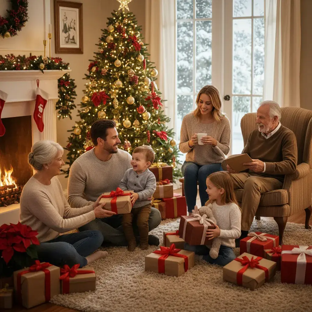 Cadeaux de Noel en famille